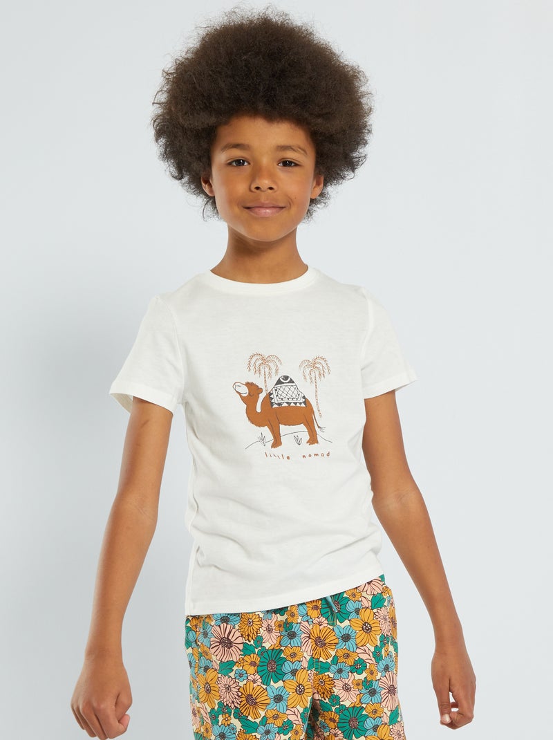 T-shirt imprimé 'dromadaire' beige - Kiabi