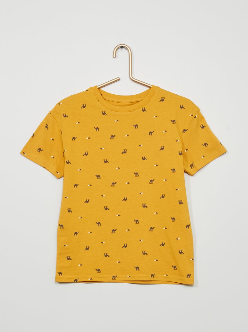 T-shirt imprimé 'dromadaire' jaune - Kiabi