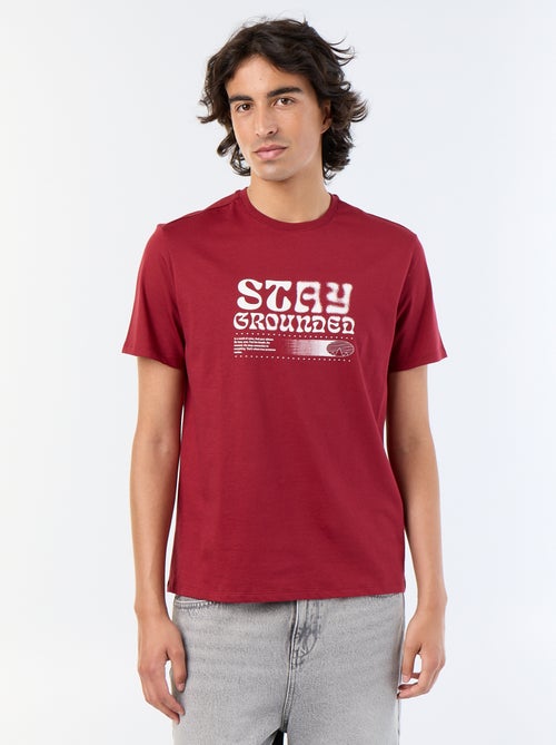 T-shirt imprimé en coton à col rond pour homme - Kiabi T-shirt imprimé en coton à col rond pour homme - Kiabi
