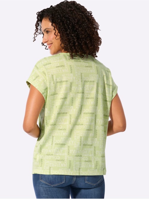 T-shirt imprimé en coton avec encolure ronde et mancherons décontractés - Taille standard - Witt - Kiabi T-shirt imprimé en coton avec encolure ronde et mancherons décontractés - Taille standard - Witt - Kiabi