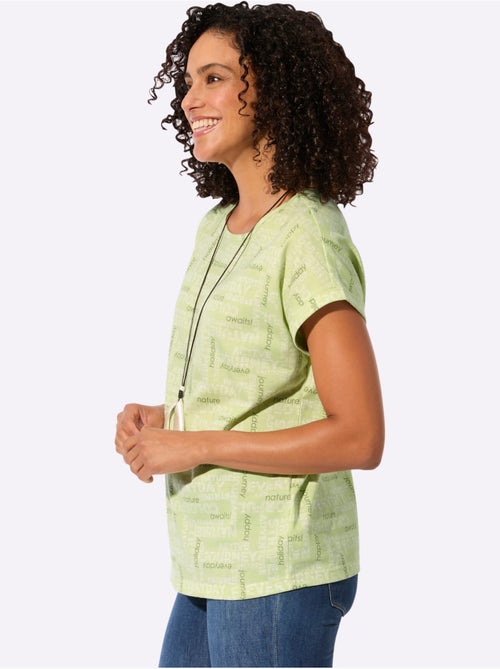 T-shirt imprimé en coton avec encolure ronde et mancherons décontractés - Taille standard - Witt - Kiabi T-shirt imprimé en coton avec encolure ronde et mancherons décontractés - Taille standard - Witt - Kiabi