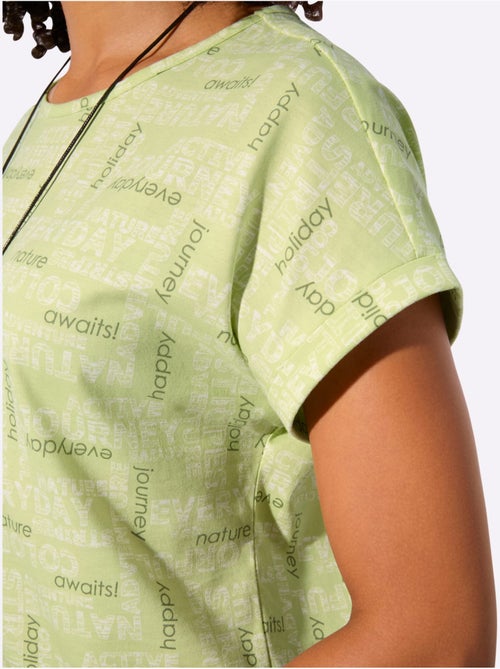 T-shirt imprimé en coton avec encolure ronde et mancherons décontractés - Taille standard - Witt - Kiabi T-shirt imprimé en coton avec encolure ronde et mancherons décontractés - Taille standard - Witt - Kiabi