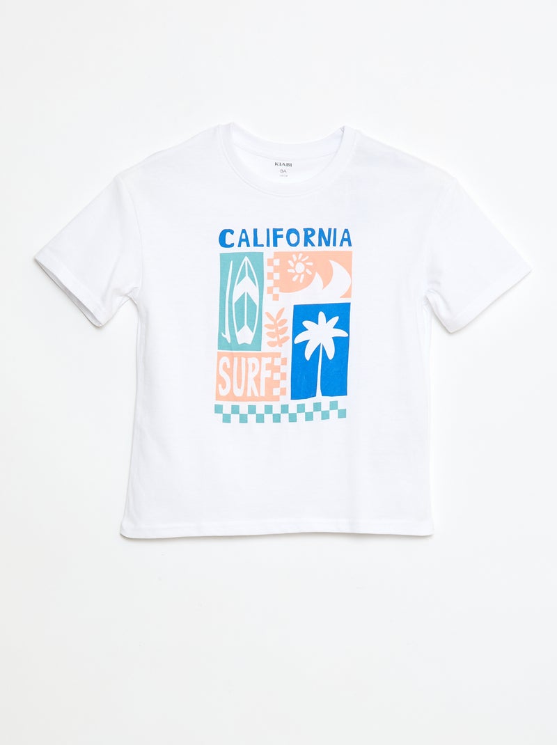 T-shirt imprimé en coton Blanc - Kiabi