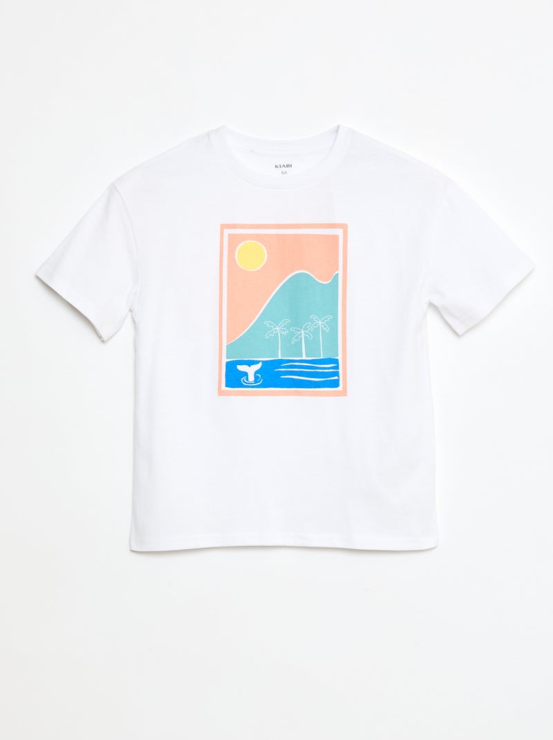 T-shirt imprimé en coton Blanc - Kiabi