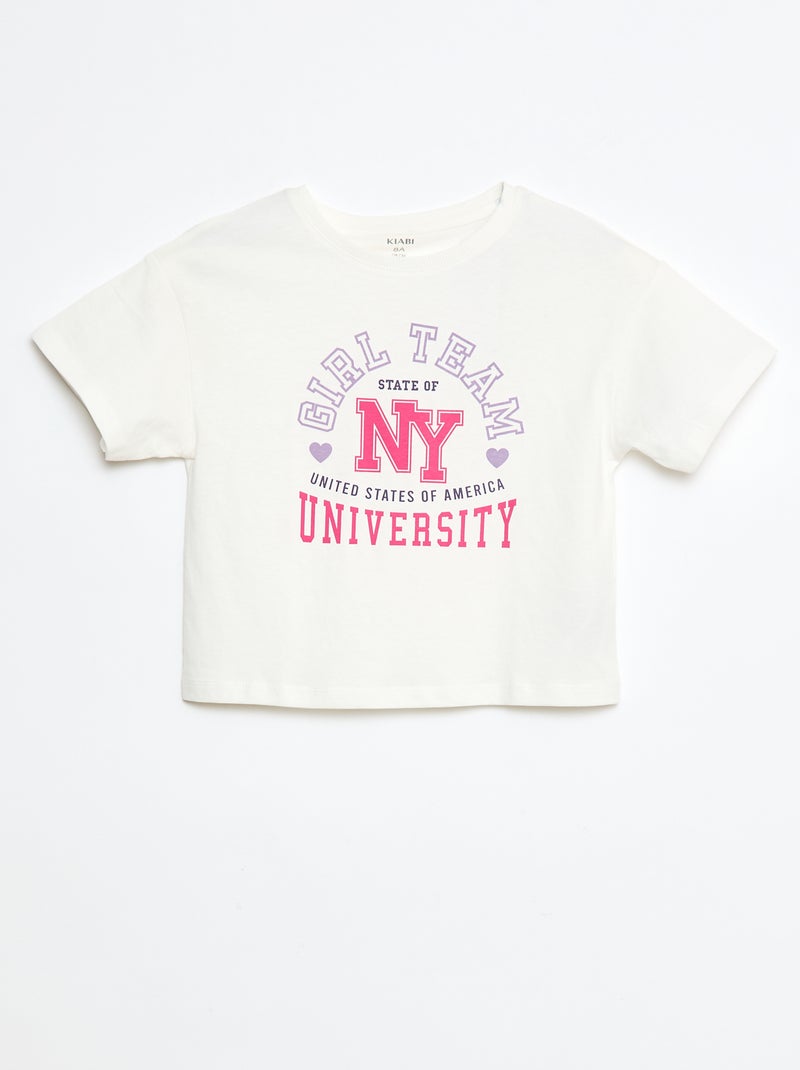 T-shirt imprimé en coton Blanc - Kiabi