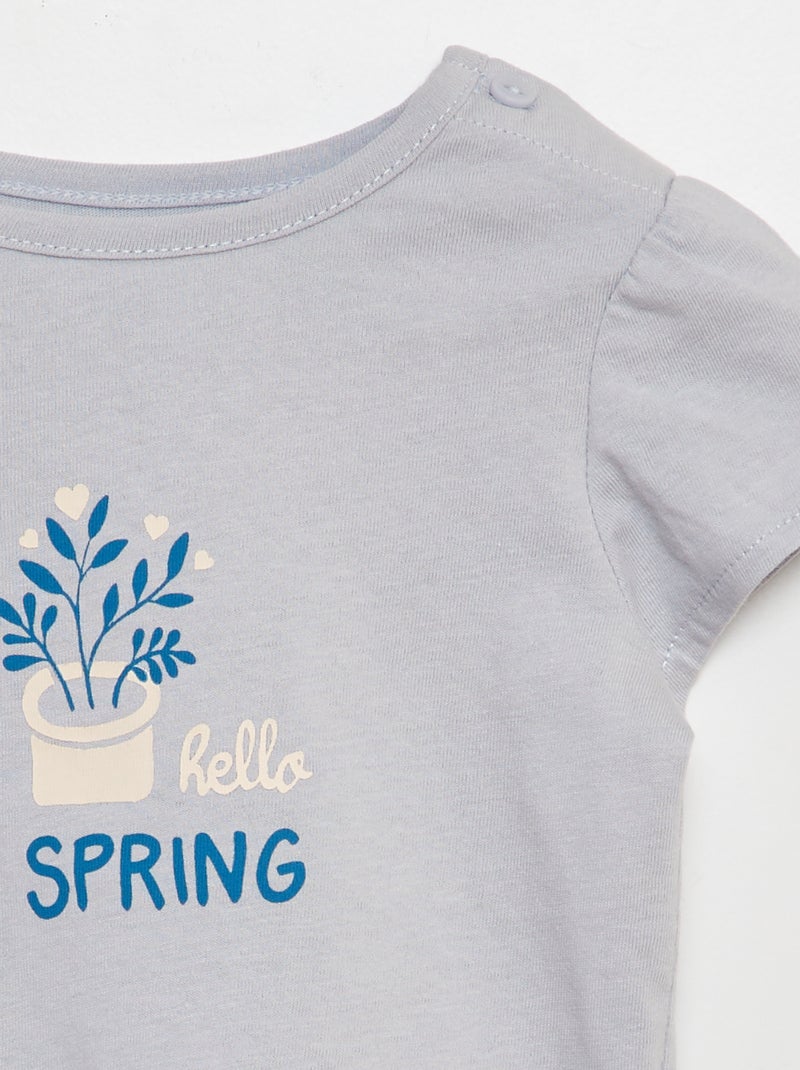 T-shirt imprimé en coton BLEU - Kiabi