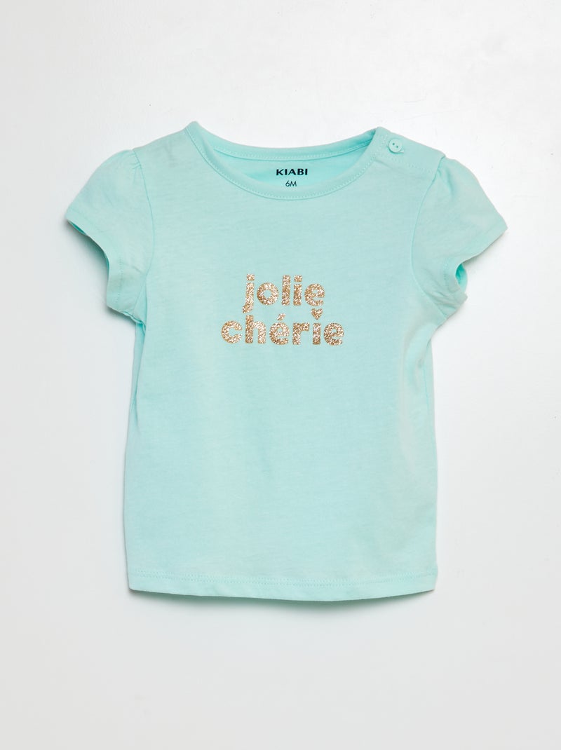 T-shirt imprimé en coton BLEU - Kiabi