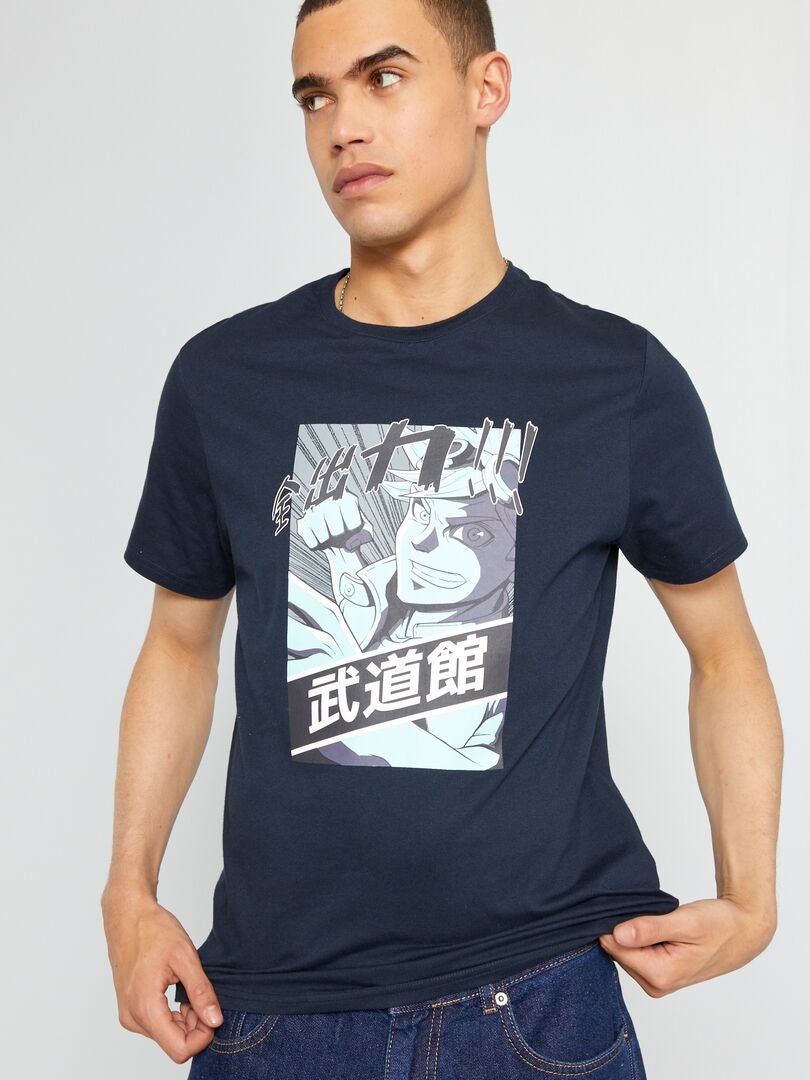 T-shirt imprimé en coton Bleu - Kiabi
