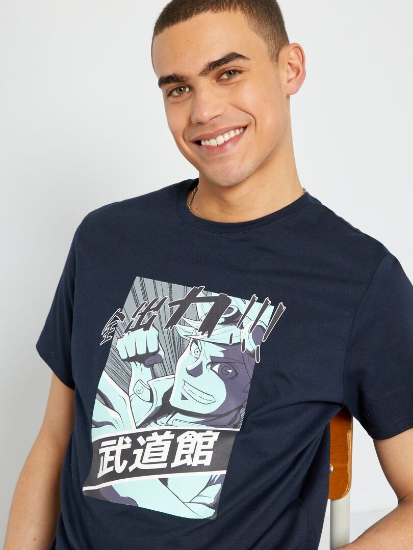 T-shirt imprimé en coton Bleu - Kiabi