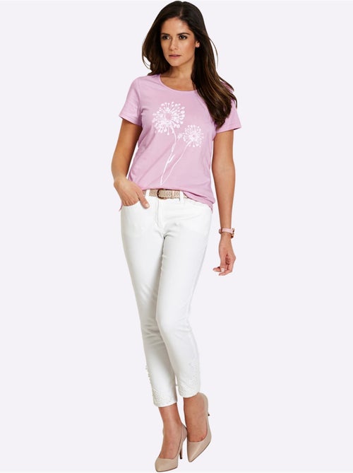 T shirt imprimé en coton col rond et manches courtes pissenlits - Taille standard - Witt - Kiabi