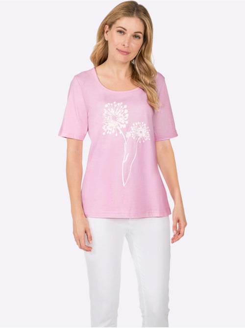 T shirt imprimé en coton col rond et manches courtes pissenlits - Taille standard - Witt - Kiabi
