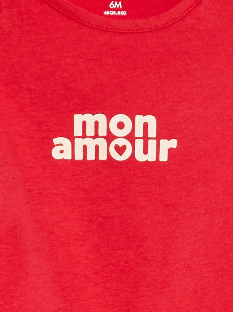 T-shirt imprimé en coton ROUGE - Kiabi
