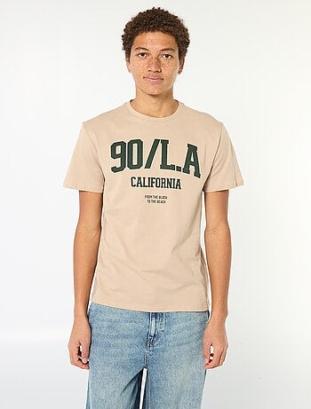 T-shirt imprimé en coton uni