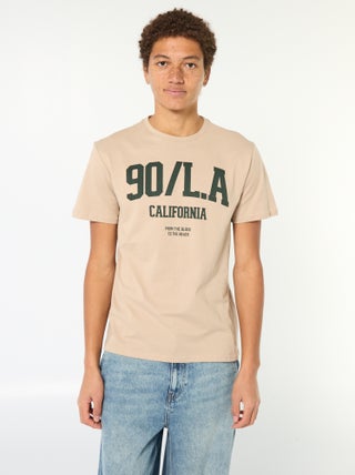 T-shirt imprimé en coton uni