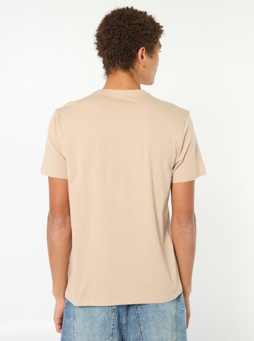 T-shirt imprimé en coton uni - Kiabi