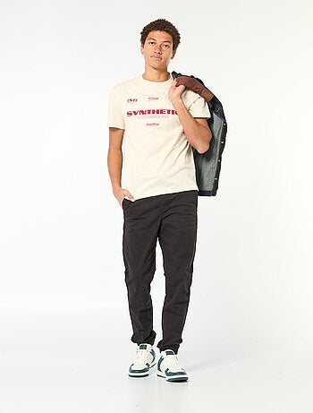 T-shirt imprimé en coton uni