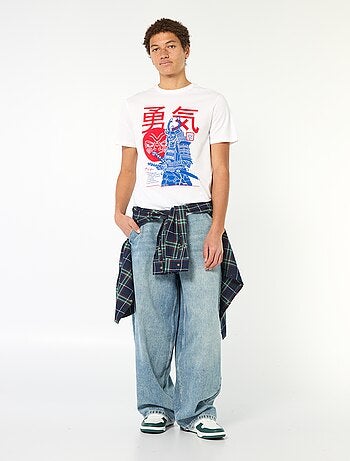 T-shirt imprimé en coton uni