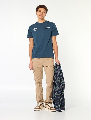 T-shirt imprimé en coton uni