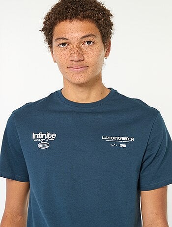 T-shirt imprimé en coton uni