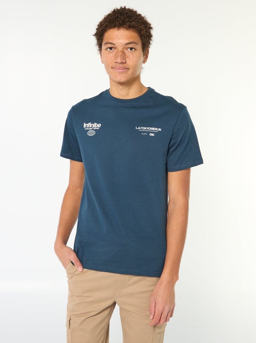 T-shirt imprimé en coton uni - Kiabi