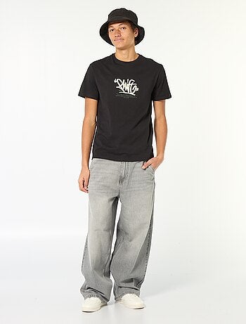 T-shirt imprimé en coton uni