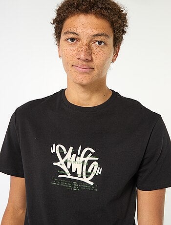 T-shirt imprimé en coton uni