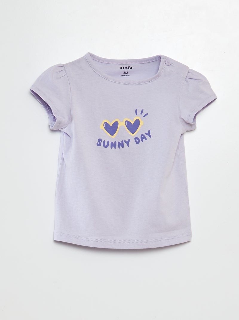 T-shirt imprimé en coton VIOLET - Kiabi