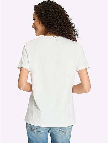 T-shirt Imprimé En Forme De Cœur - Taille Standard - Helline