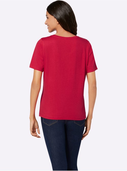 T-shirt Imprimé En Forme De Cœur - Taille Standard - Moda Vilona - Kiabi