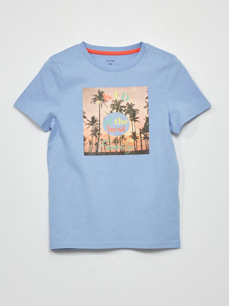 T-shirt imprimé en jersey Bleu - Kiabi
