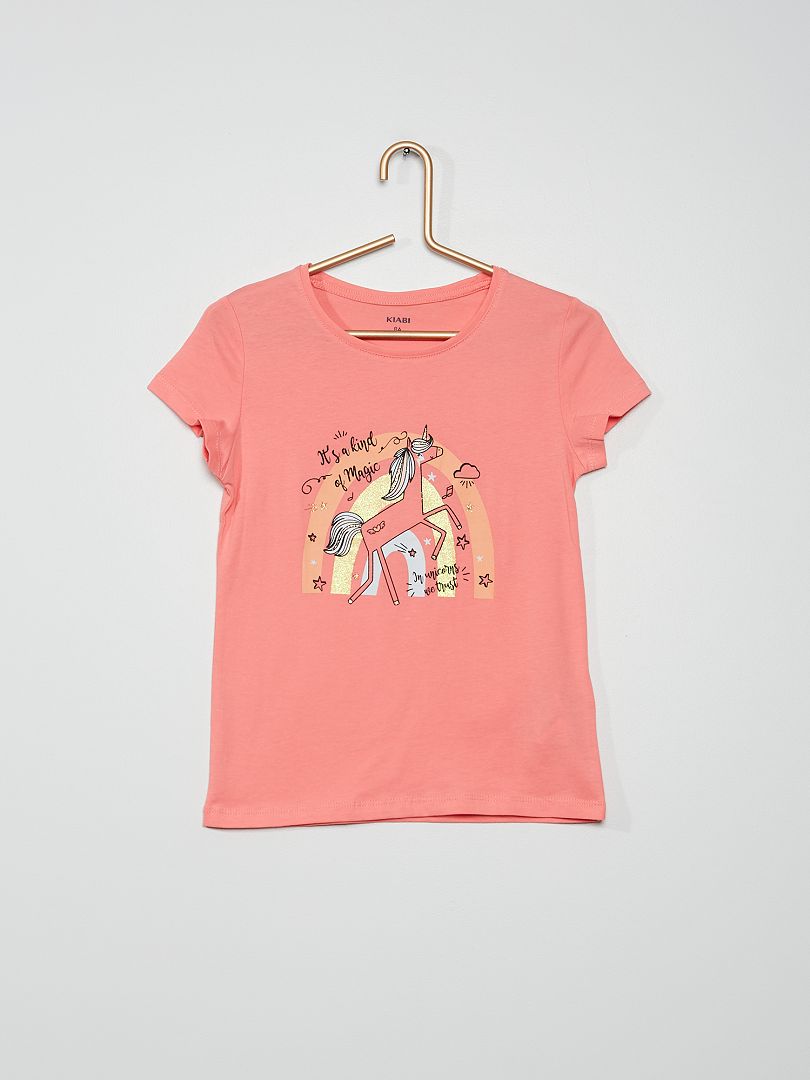 T-shirt imprimé en jersey Rose - Kiabi