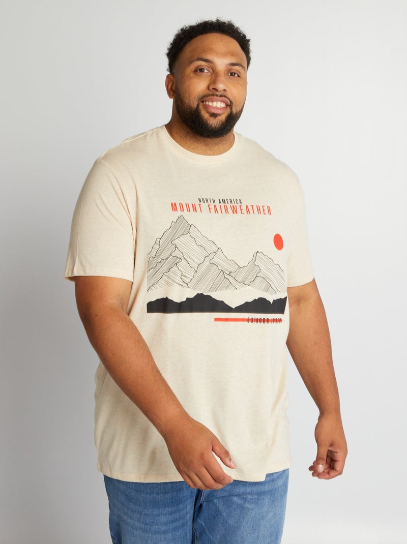T-shirt imprimé en maille jersey Beige - Kiabi