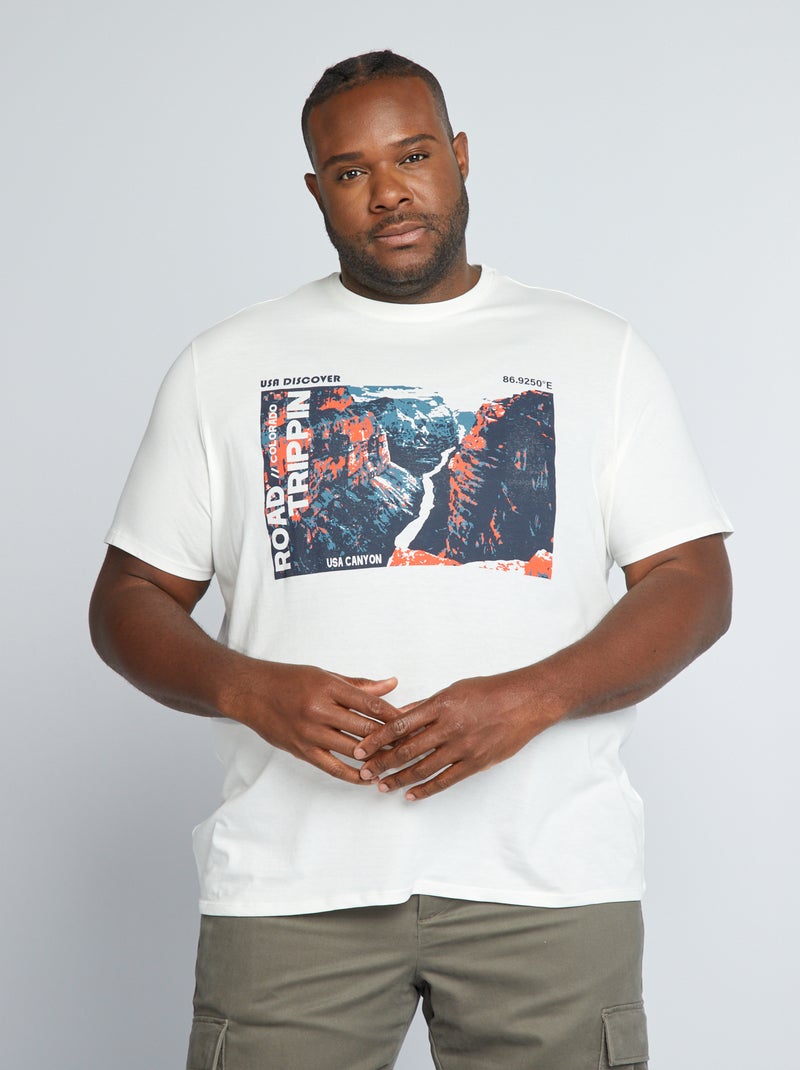 T-shirt imprimé en maille jersey Blanc - Kiabi
