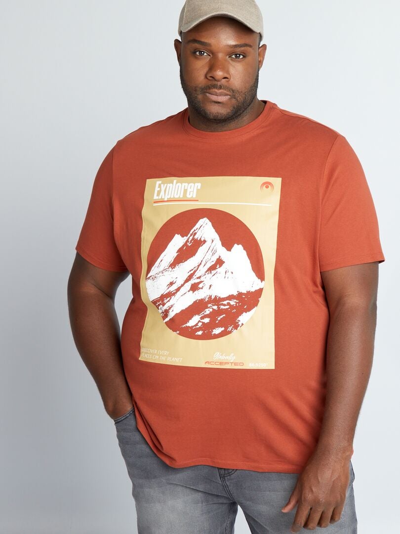 T-shirt imprimé en maille jersey Marron - Kiabi