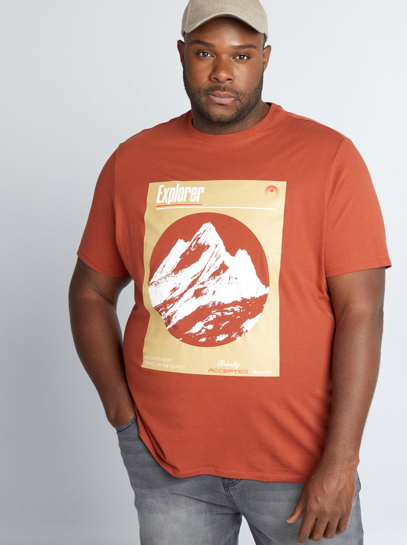T-shirt imprimé en maille jersey Marron - Kiabi