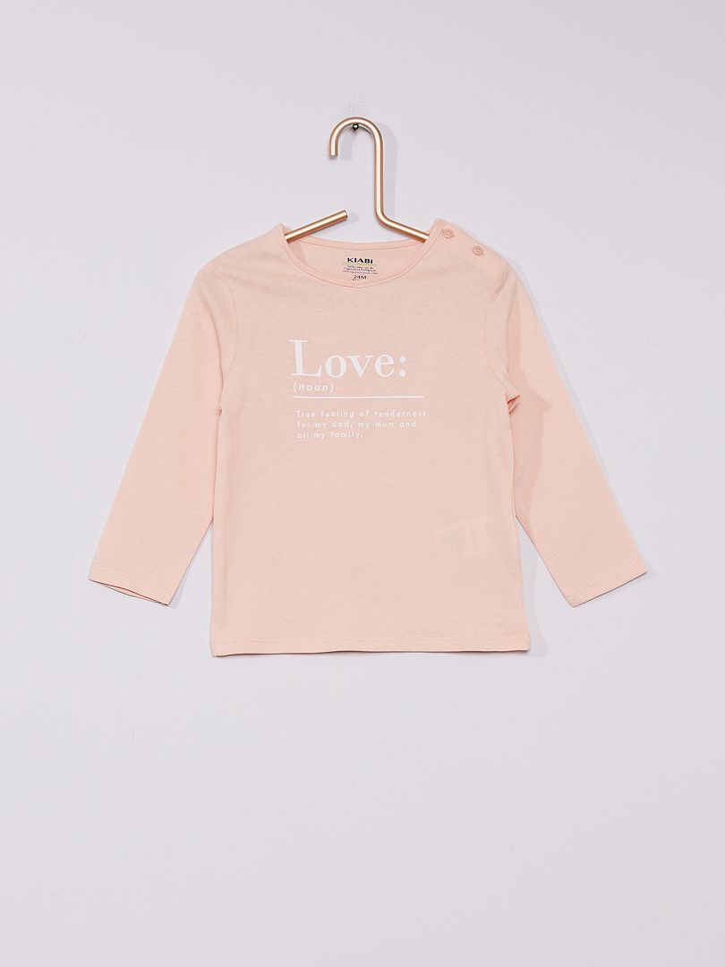 T-shirt imprimé en maille jersey rose clair - Kiabi