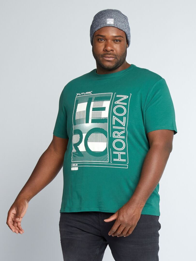 T-shirt imprimé en maille jersey Vert - Kiabi
