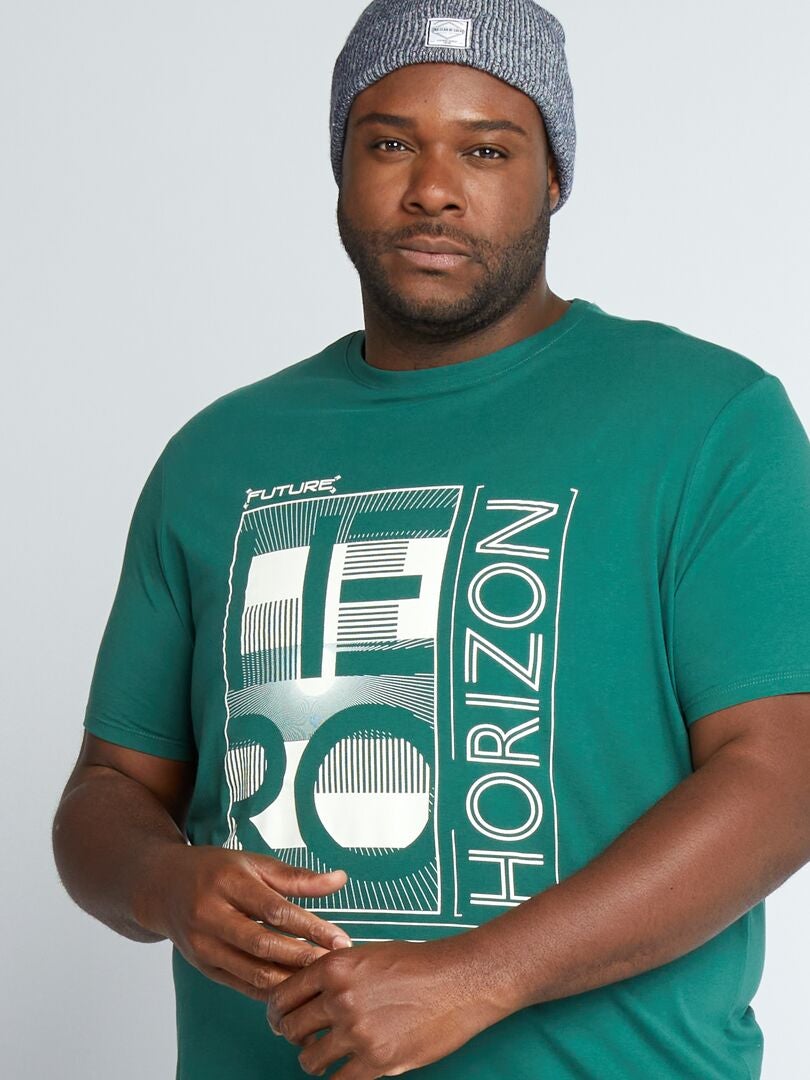 T-shirt imprimé en maille jersey Vert - Kiabi