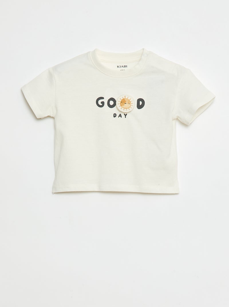 T-shirt imprimé en relief Blanc - Kiabi