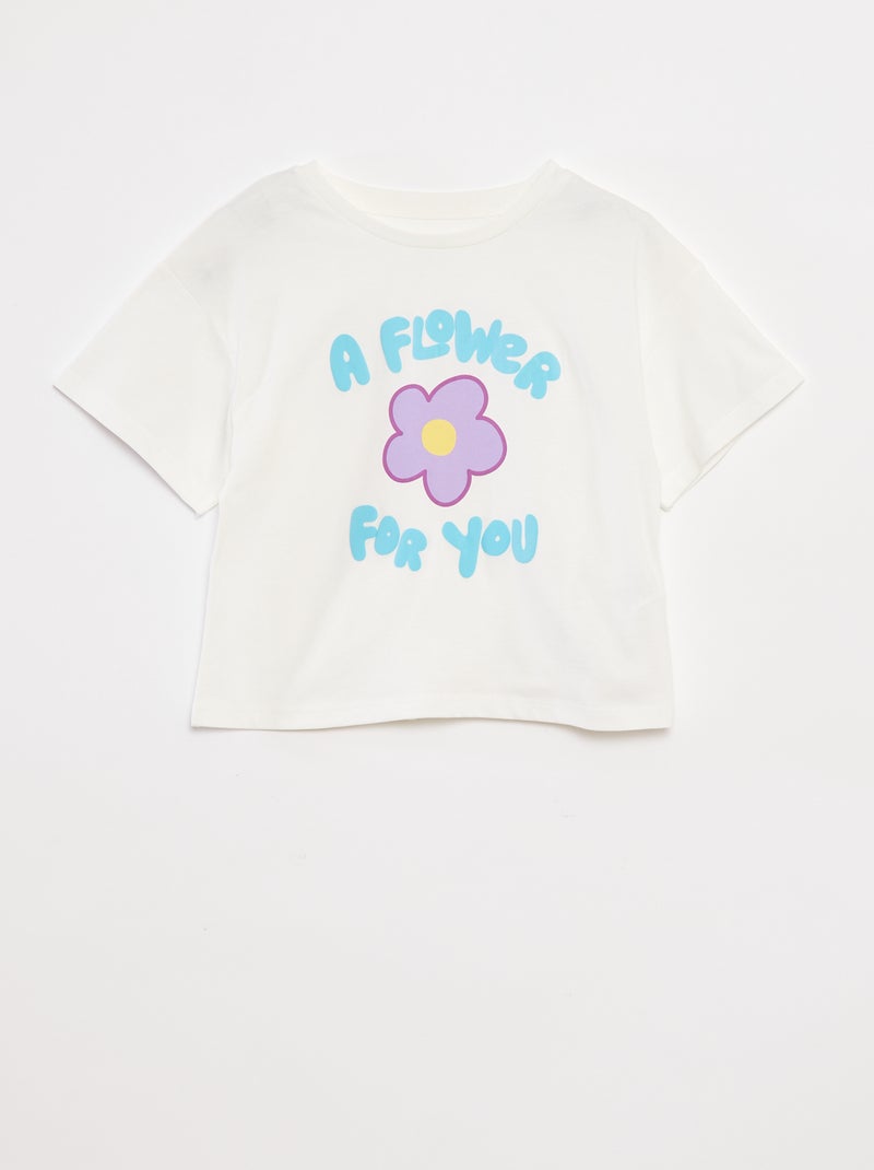 T-shirt imprimé en relief Blanc - Kiabi