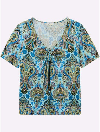 T-shirt Imprimé Encolure En Forme De Cœur - Taille Standard - Sheego