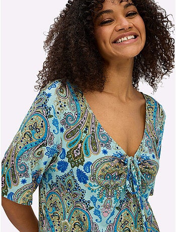T-shirt Imprimé Encolure En Forme De Cœur - Taille Standard - Sheego