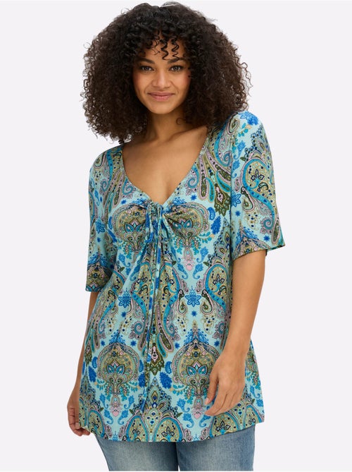 T-shirt Imprimé Encolure En Forme De Cœur - Taille Standard - Sheego - Kiabi