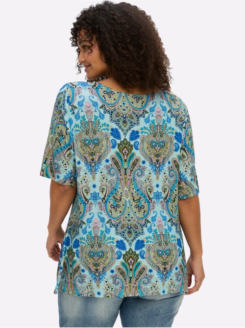 T-shirt Imprimé Encolure En Forme De Cœur - Taille Standard - Sheego - Kiabi