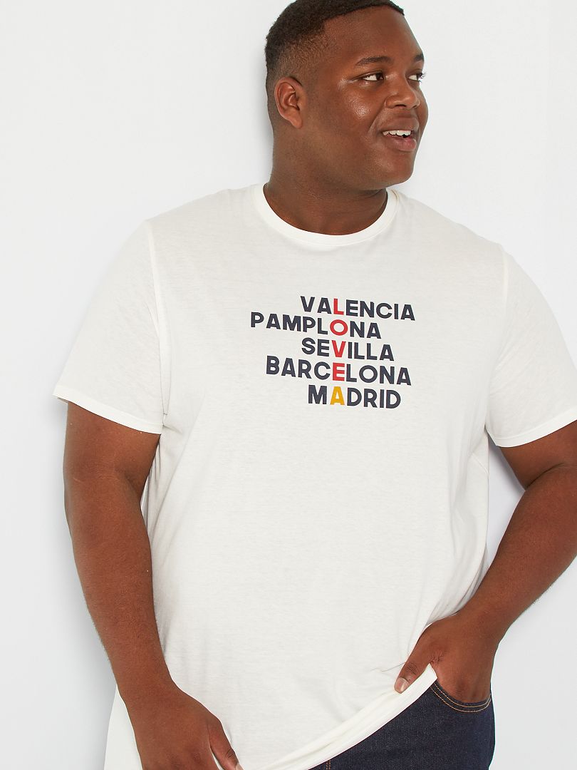 T-shirt imprimé Espagne écru - Kiabi