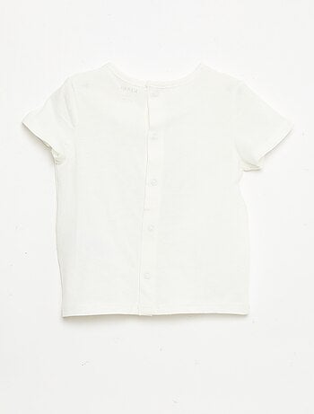 T-shirt imprimé et brodé à manches courtes