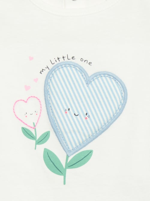 T-shirt imprimé et brodé à manches courtes - Kiabi