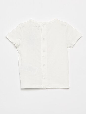 T-shirt imprimé et brodé à manches courtes