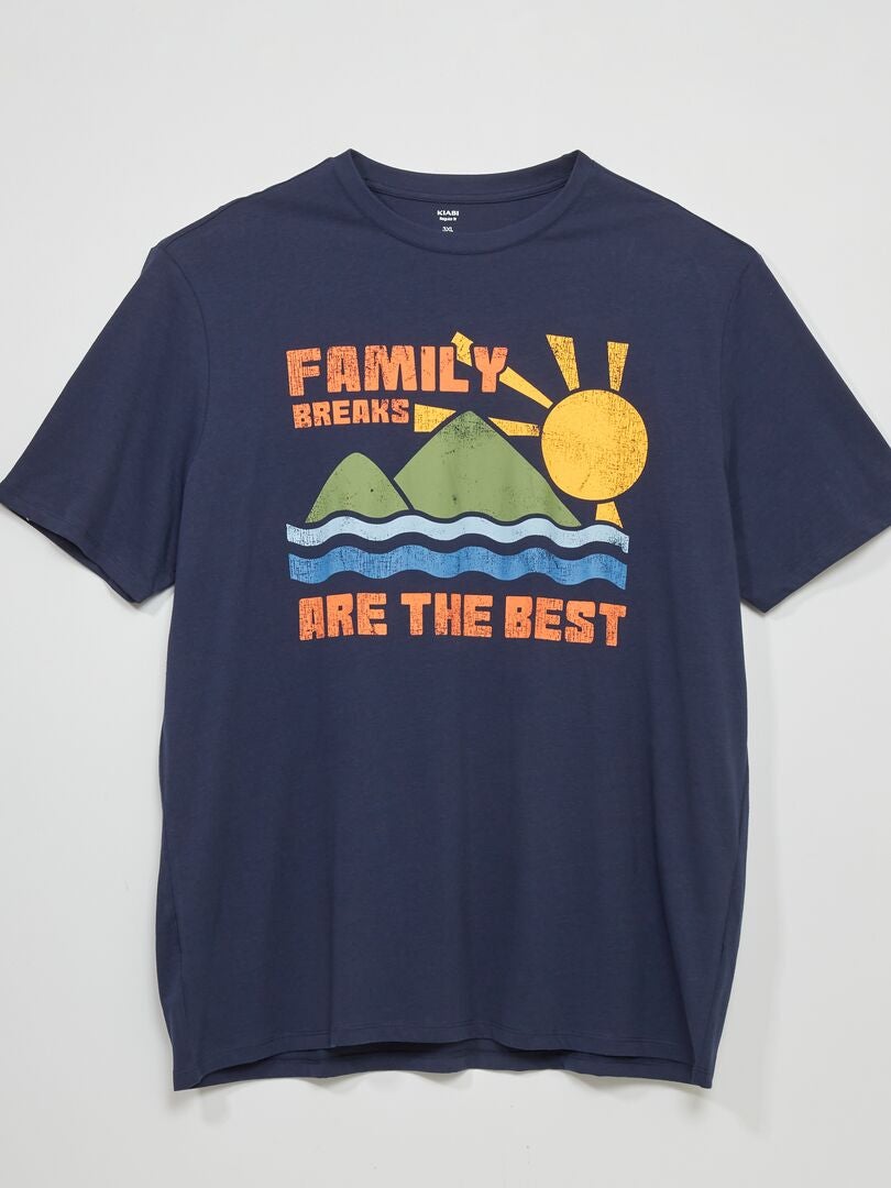 T-shirt imprimé 'famille' Bleu - Kiabi