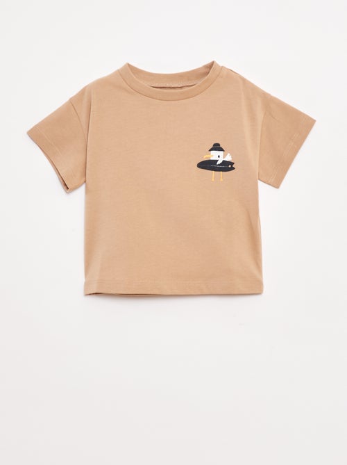 T-shirt imprimé fantaisie à manches courtes - Kiabi